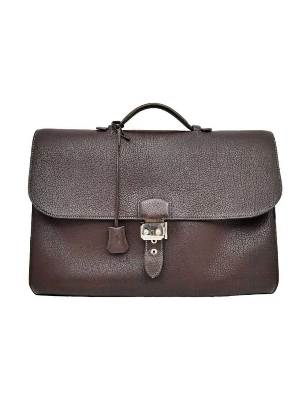 Hermes Sac a Depeches 41 Tote Brown Construction Togo Business